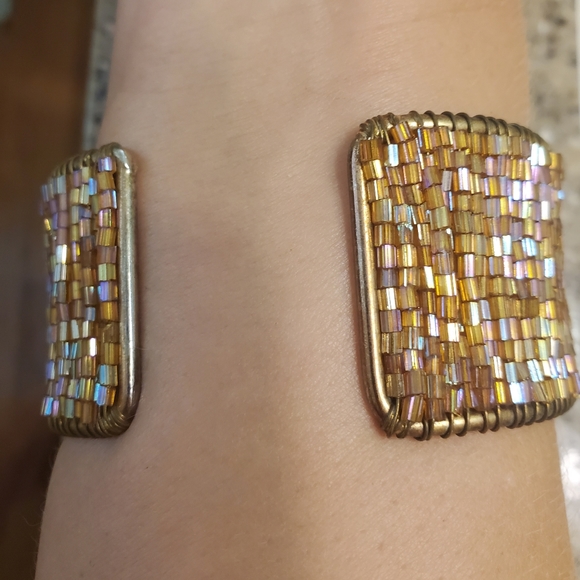 Shimmering Beaded Bangle Bracelet - Picture 2 of 4